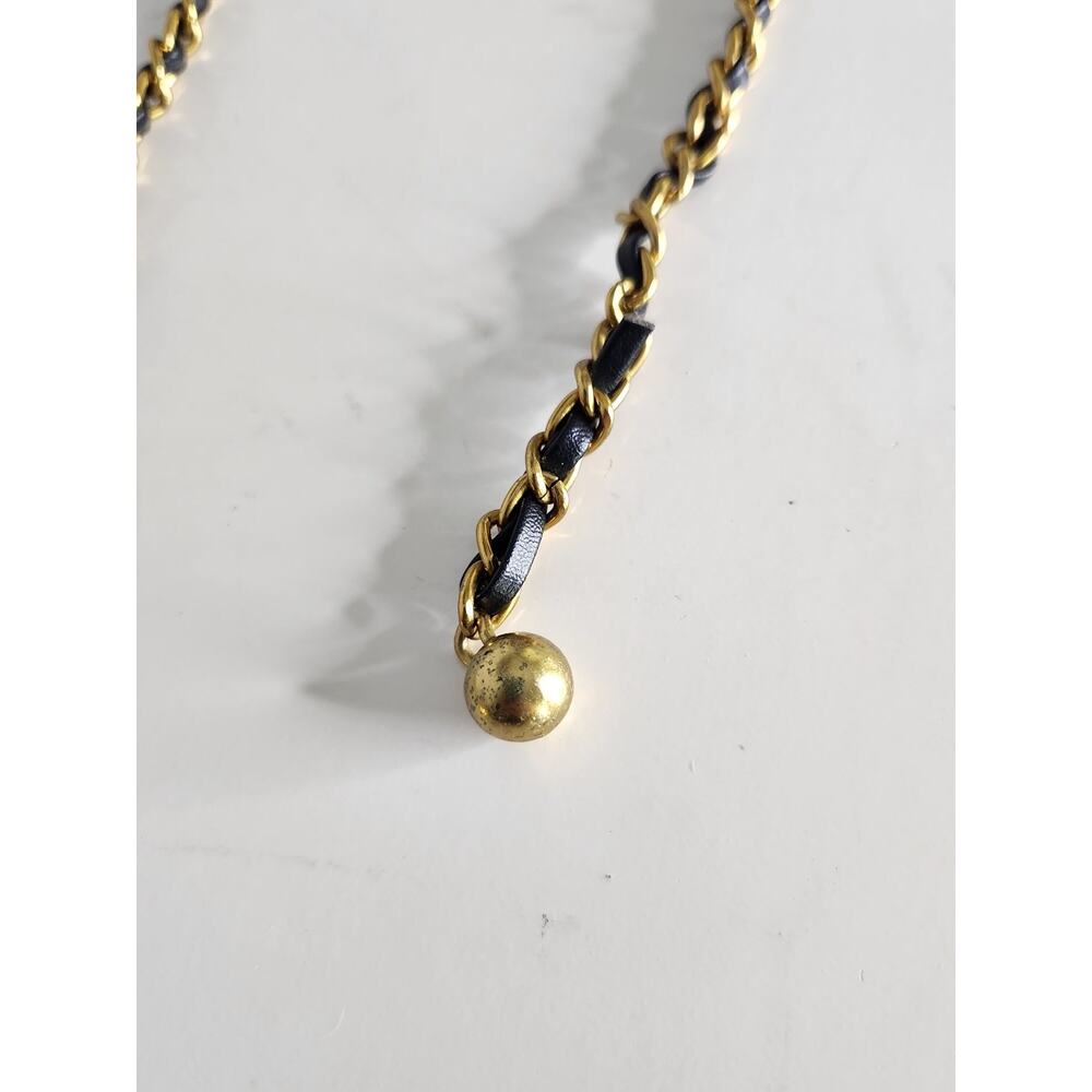 Unbranded Vtg Black Gold Braided Adjustable Crossbody Chain Strap Replacement - Picture 6 of 8